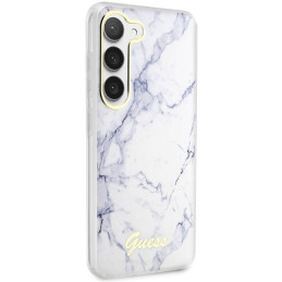 Guess Marble Collection dėklas, skirtas Samsung Galaxy S23+ - baltas