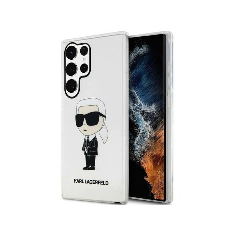 Karl Lagerfeld Ikonik Karl dėklas Samsung Galaxy S23 Ultra - skaidrus