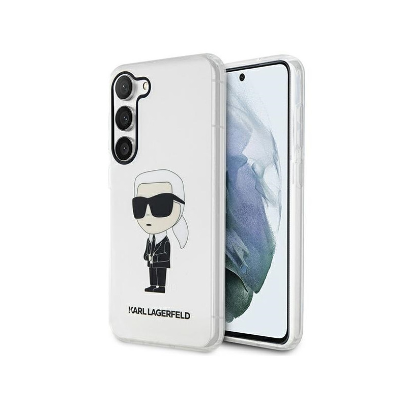 Karl Lagerfeld Ikonik Karl dėklas Samsung Galaxy S23+ - skaidrus