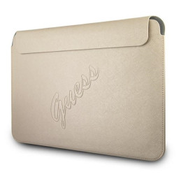 Guess Saffiano Script dėklas 13 colių nešiojamam kompiuteriui – auksinis