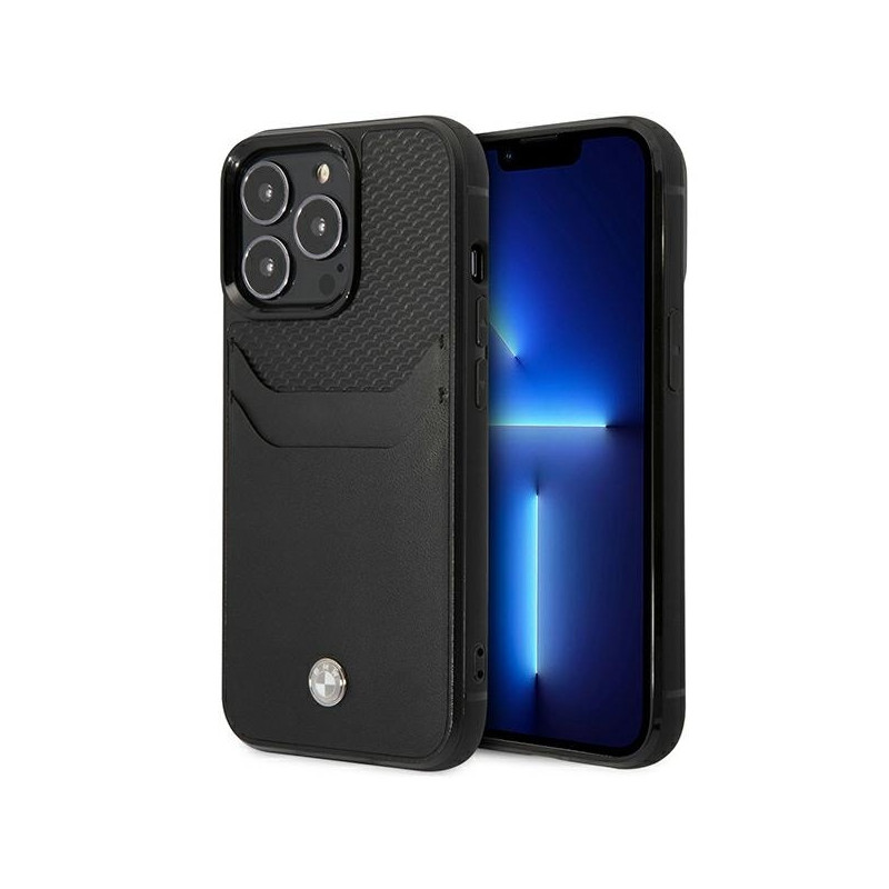 BMW odinis kortelių lizdo dėklas iPhone 14 Pro - juodas