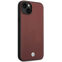 BMW Leather Diamond Pattern dėklas iPhone 14 - bordo