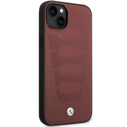 BMW Leather Seats Pattern dėklas iPhone 14 - bordo