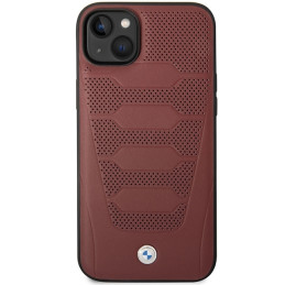 BMW Leather Seats Pattern dėklas iPhone 14 - bordo