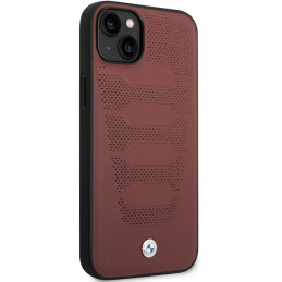 BMW Leather Seats Pattern dėklas iPhone 14 - bordo