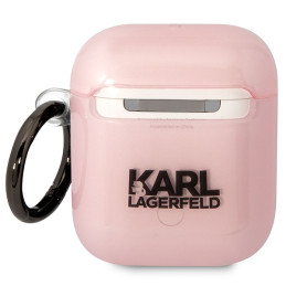 Karl Lagerfeld Ikonik Choupette dėklas, skirtas AirPods 1/ 2 – rožinis