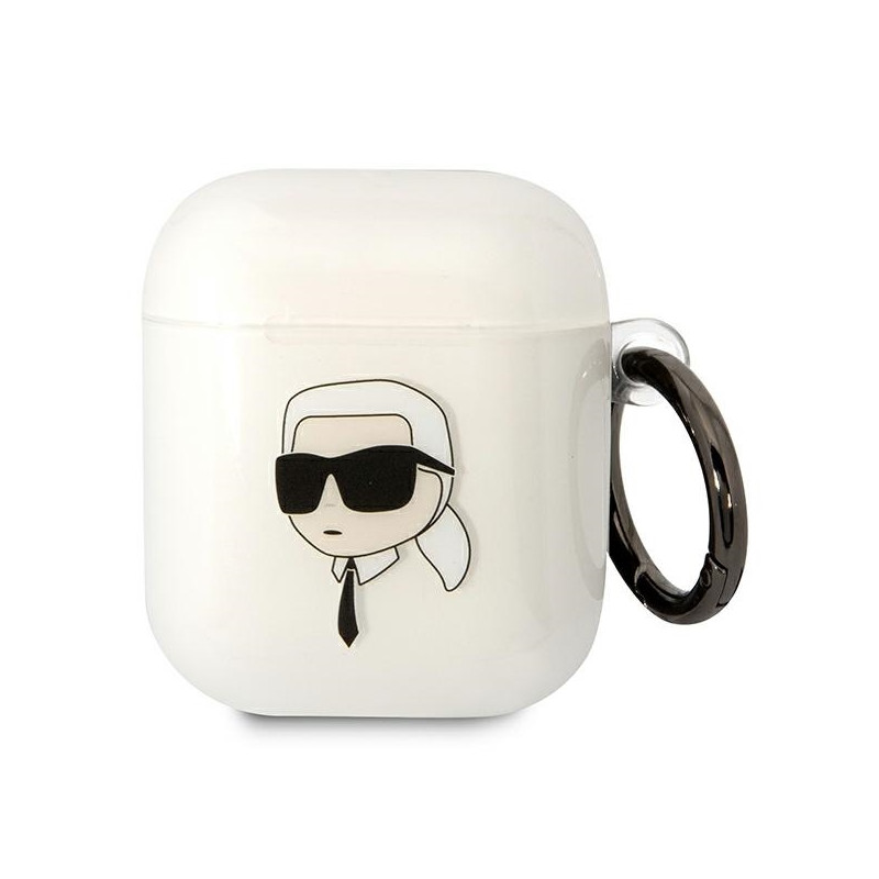 Karl Lagerfeld Karl& 39 s Head dėklas, skirtas AirPods 1/ 2 – skaidrus