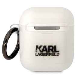 Karl Lagerfeld Karl& 39 s Head dėklas, skirtas AirPods 1/ 2 – skaidrus