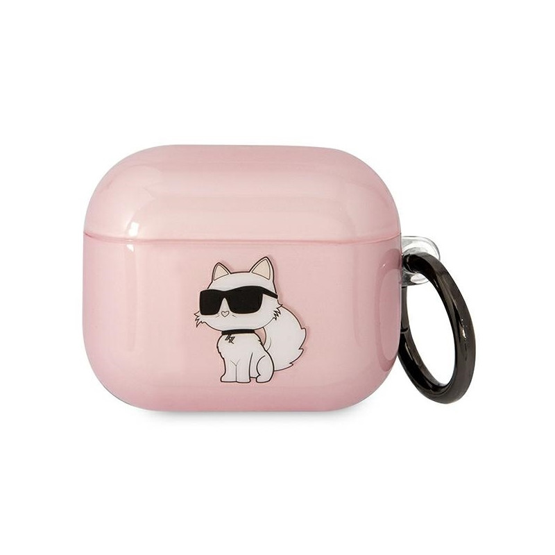 Karl Lagerfeld Ikonik Choupette dėklas, skirtas AirPods 3 – rožinis
