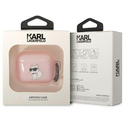 Karl Lagerfeld Ikonik Choupette dėklas, skirtas AirPods 3 – rožinis