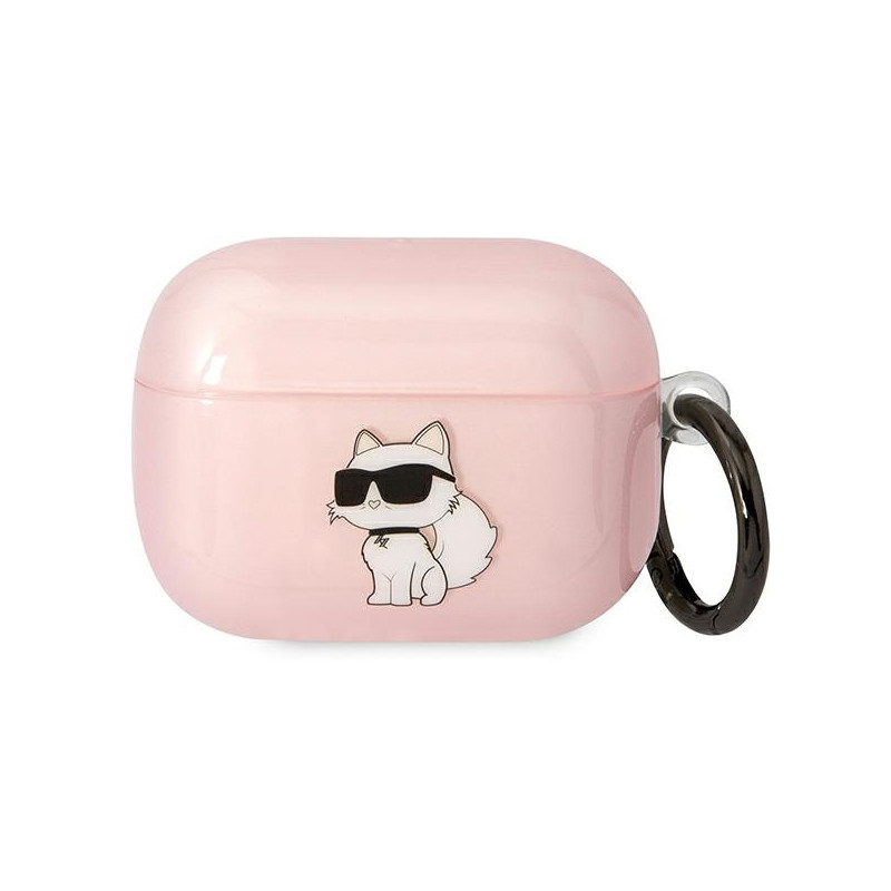 Karl Lagerfeld Ikonik Choupette dėklas, skirtas AirPods Pro – rožinis
