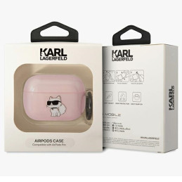 Karl Lagerfeld Ikonik Choupette dėklas, skirtas AirPods Pro – rožinis