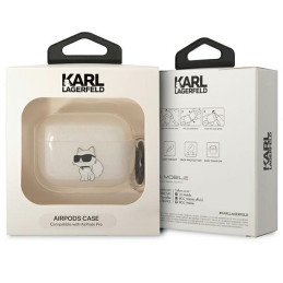 Karl Lagerfeld Ikonik Choupette dėklas, skirtas AirPods Pro - skaidrus