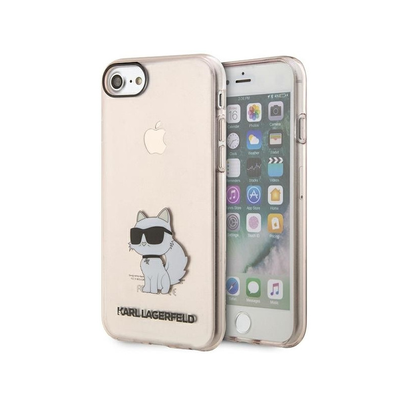 Karl Lagerfeld Ikonik Choupette dėklas, skirtas iPhone 7 / 8 / SE 2020 / SE 2022 - rožinis