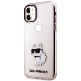 Karl Lagerfeld Ikonik Choupette dėklas iPhone 11 / Xr - rožinis
