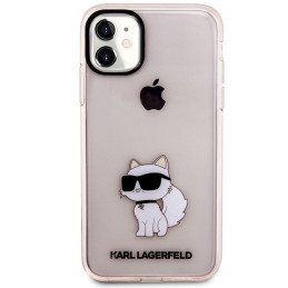 Karl Lagerfeld Ikonik Choupette dėklas iPhone 11 / Xr - rožinis