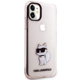 Karl Lagerfeld Ikonik Choupette dėklas iPhone 11 / Xr - rožinis