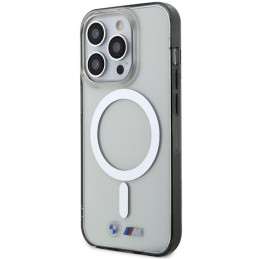 BMW Silver Ring MagSafe dėklas iPhone 14 Pro - skaidrus