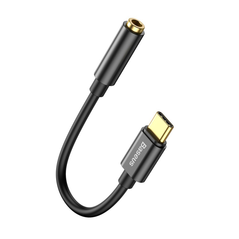 Baseus L54 adapteris USB-C ausinėms / mini lizdas 3,5 mm DAC 24 bitai 48 KHz - juodas