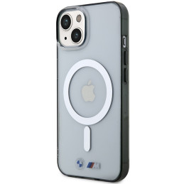 BMW Silver Ring MagSafe dėklas iPhone 14 Plus - skaidrus