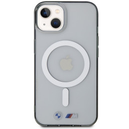 BMW Silver Ring MagSafe dėklas iPhone 14 Plus - skaidrus