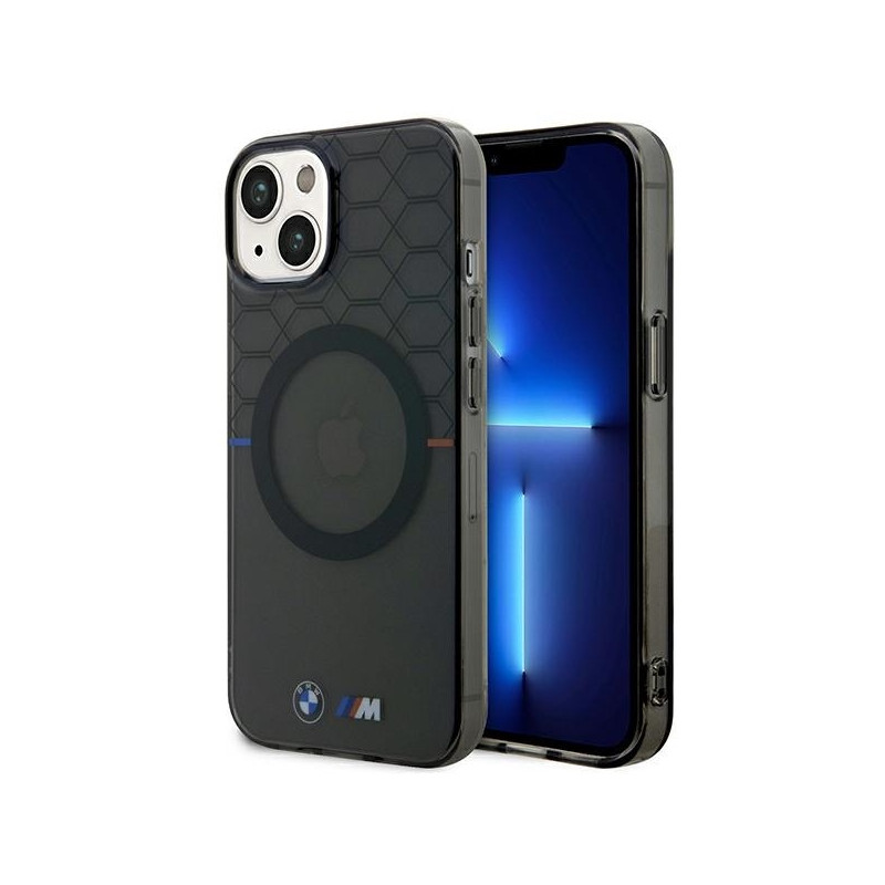BMW Pattern MagSafe dėklas iPhone 14 - pilkas