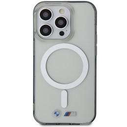 BMW Silver Ring MagSafe dėklas iPhone 14 Pro Max - skaidrus