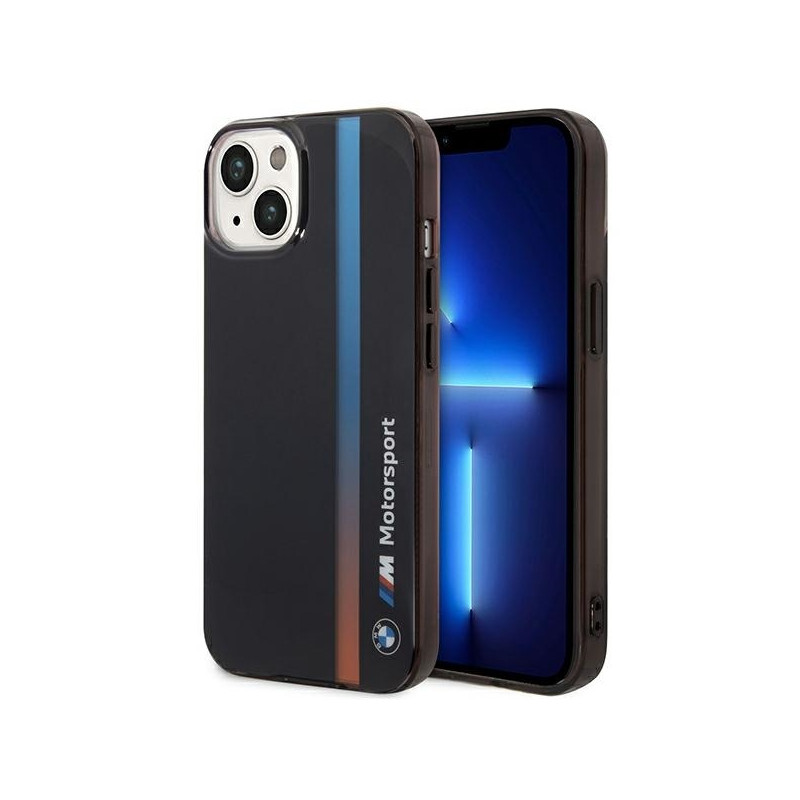 BMW IML Tricolor Stripe dėklas iPhone 14 - juodas