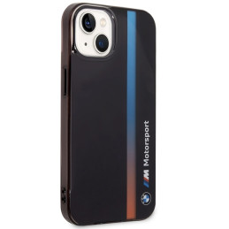 BMW IML Tricolor Stripe dėklas iPhone 14 - juodas