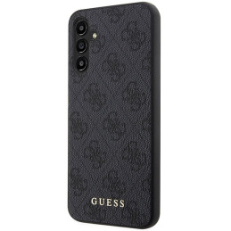 Guess 4G Metal Gold Logo dėklas, skirtas Samsung Galaxy A14 - pilkas