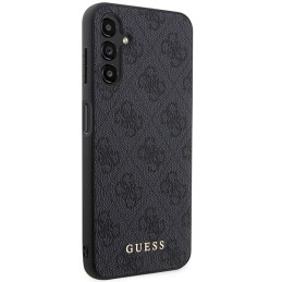 Guess 4G Metal Gold Logo dėklas, skirtas Samsung Galaxy A14 - pilkas