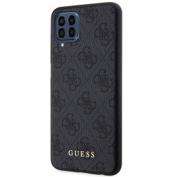 Guess 4G Metal Gold Logo dėklas, skirtas Samsung Galaxy M33 5G - pilkas