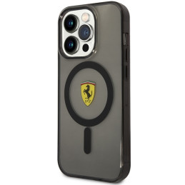 Ferrari Translucent MagSafe dėklas iPhone 14 Pro - juodas