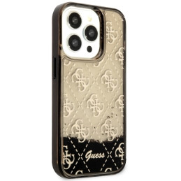 Guess Liquid Glitter 4G Transculent dėklas iPhone 14 Pro - juodas