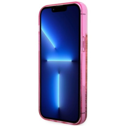 Guess Liquid Glitter 4G Transculent dėklas, skirtas iPhone 14 Pro Max - rožinis