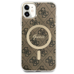 Guess 4G MagSafe dėklas iPhone 11 - rudas