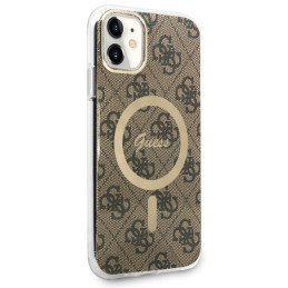 Guess 4G MagSafe dėklas iPhone 11 - rudas