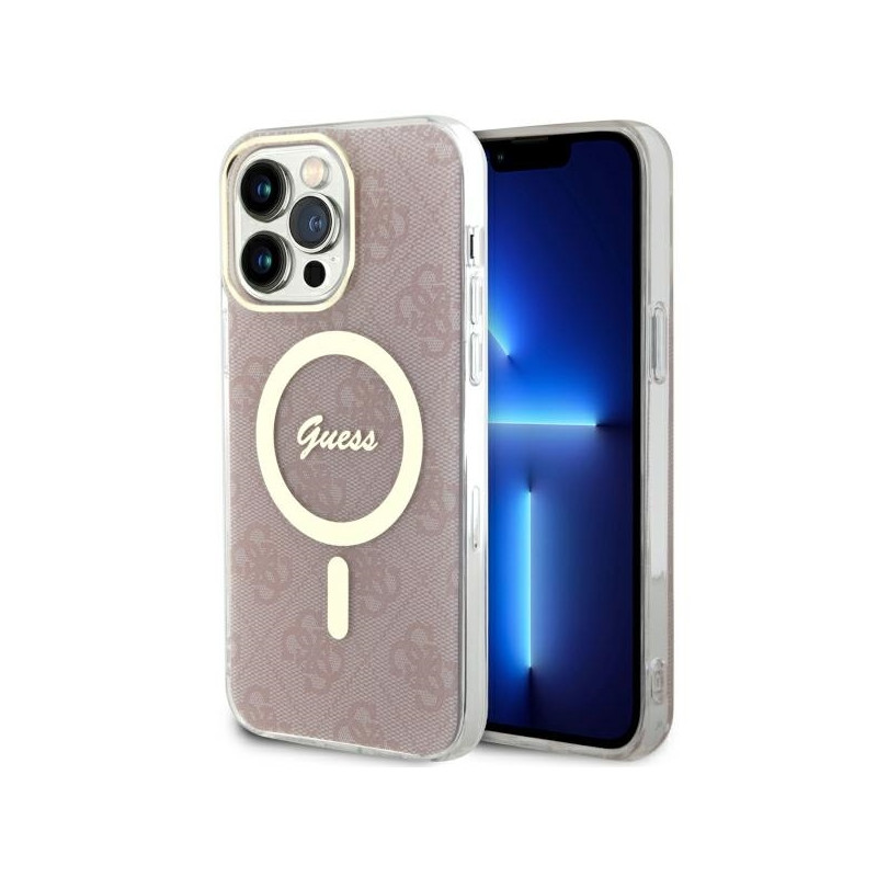 Guess 4G MagSafe dėklas iPhone 13 Pro Max - rožinis