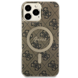 Guess 4G MagSafe dėklas iPhone 13 Pro Max - rudas
