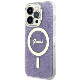 Guess 4G MagSafe dėklas iPhone 14 Pro - violetinis