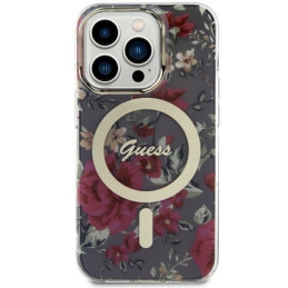 Guess Flower MagSafe dėklas iPhone 14 Pro - žalias