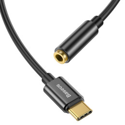 Baseus L54 adapteris USB-C ausinėms / mini lizdas 3,5 mm DAC 24 bitai 48 KHz - juodas