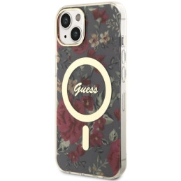 Guess Flower MagSafe dėklas iPhone 14 - žalias