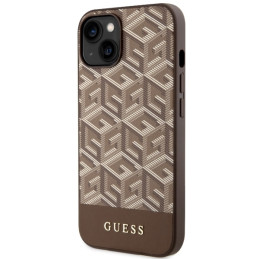 Guess GCube Stripes MagSafe dėklas iPhone 14 - rudas