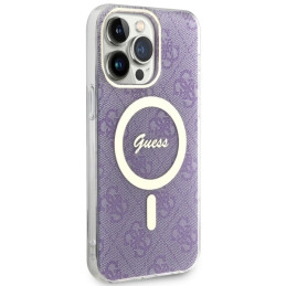 Guess 4G MagSafe dėklas iPhone 14 Pro Max - violetinis
