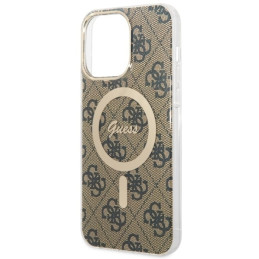 Guess 4G MagSafe dėklas iPhone 14 Pro Max - rudas