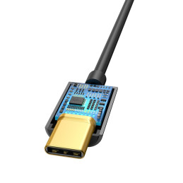 Baseus L54 adapteris USB-C ausinėms / mini lizdas 3,5 mm DAC 24 bitai 48 KHz - juodas