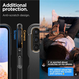 Spigen Rugged Armor dėklas, skirtas Samsung Galaxy A14 4G / LTE - matinė juoda