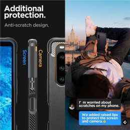 Spigen Rugged Armor dėklas, skirtas Sony Xperia 1 V - matinė juoda