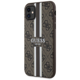 Guess 4G Printed Stripes MagSafe dėklas iPhone 11 / Xr - rudas